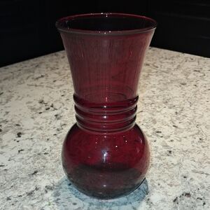 Vintage Anchor Hocking Royal Ruby Red Glass Vase